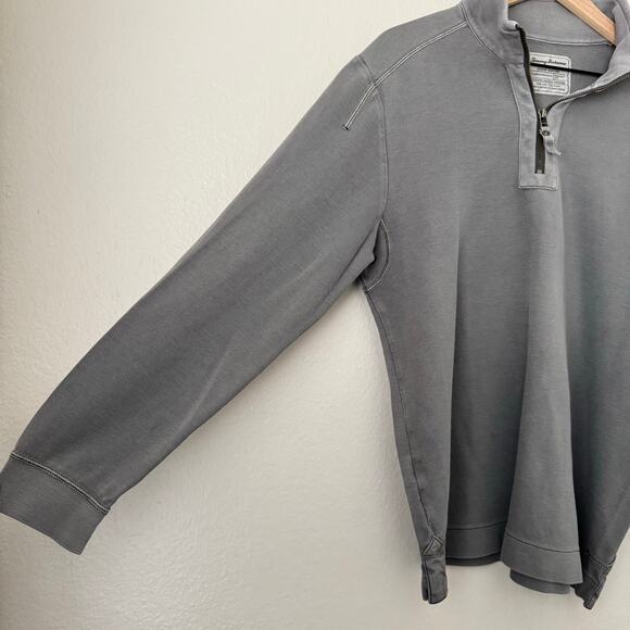 Vintage Tommy Bahama Mens Gray Rib Quarter Zip Sweater 100% Cotton Size Medium - Picture 3 of 11